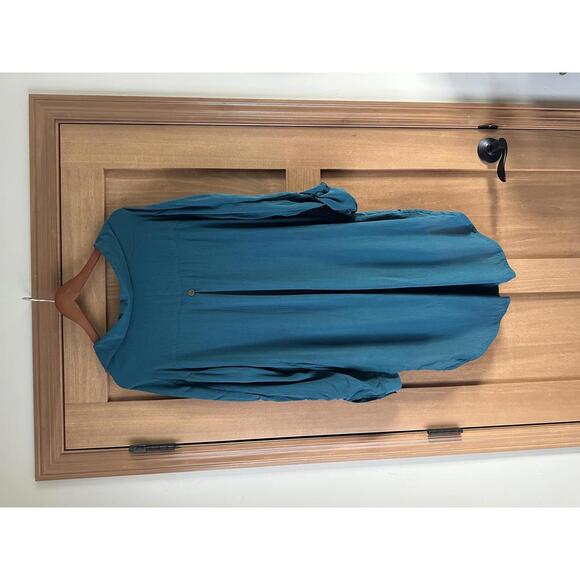 PrAna Scheena Button Down Tunic Top Teal Blue Women’s size Medium - Picture 6 of 11